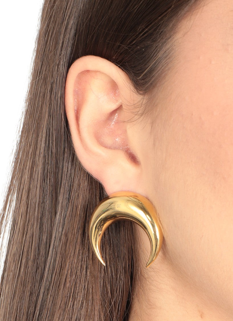 Marine Serre Crescent Moon Gold Earrings With Butterfly Fastening