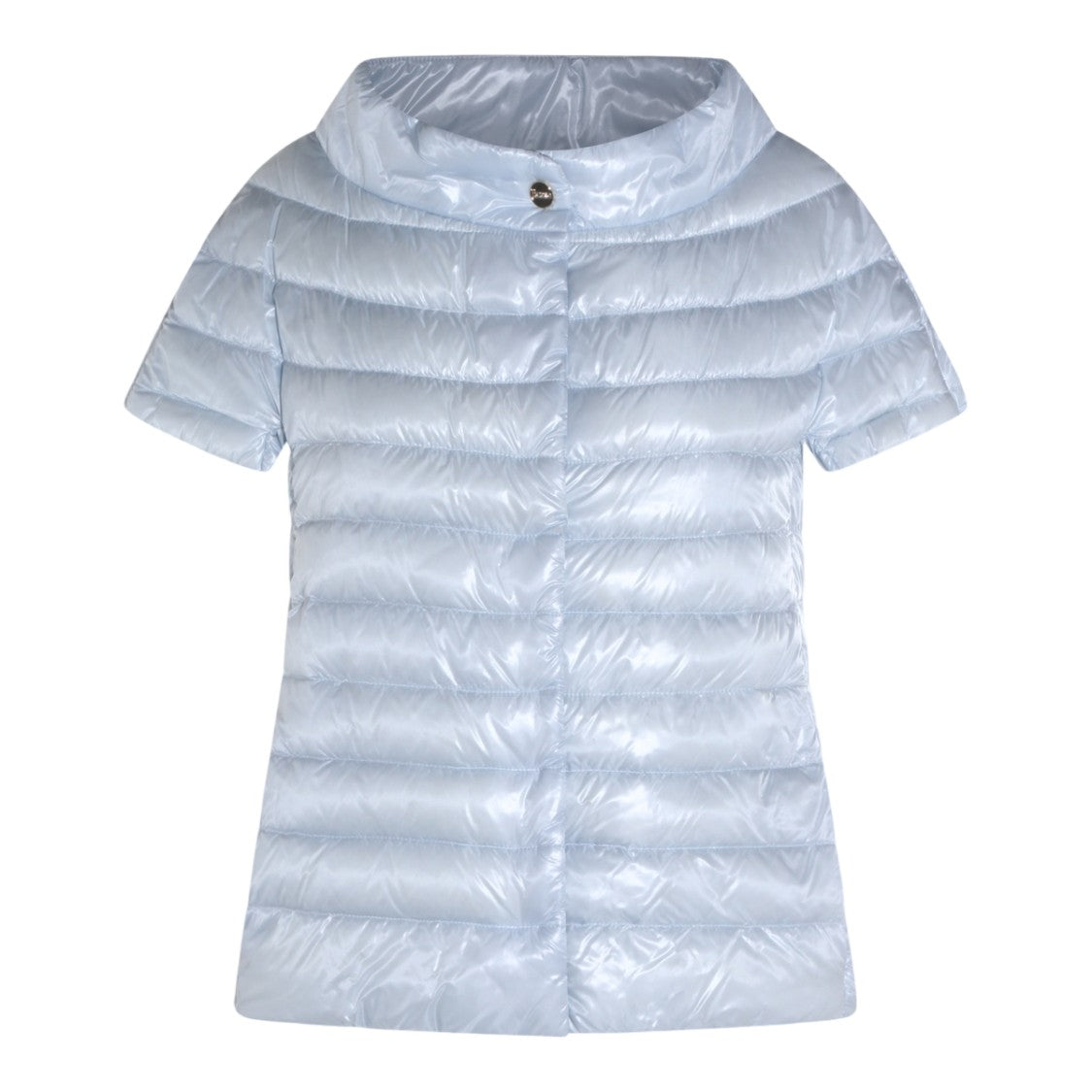 Herno Glossy Quilted Short-Sleeved Coat With Flared Hem