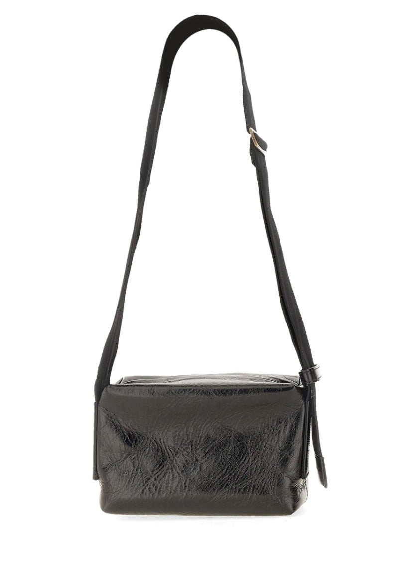 Uma Wang Rectangular Wide Strap Glossy Shoulder Bag