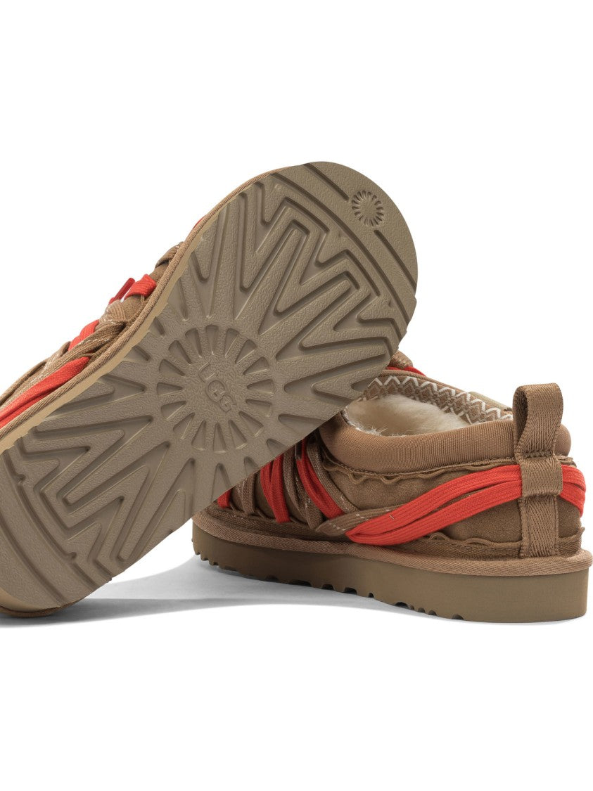 Ugg Open Woven Suede Loafers With Textured Rubber Sole