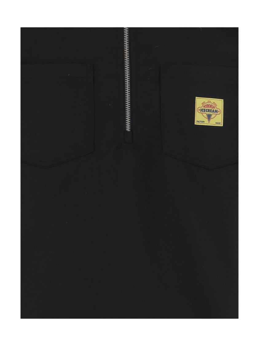 Icecream Short-Sleeved Half-Zip Shirt With Patch Pockets And Logo Details