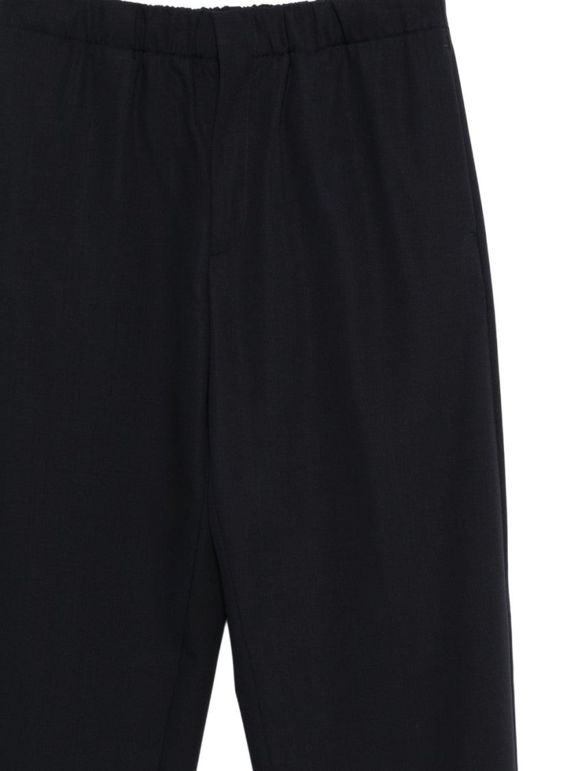 Lardini Navy Blue Drawstring Flap Pants