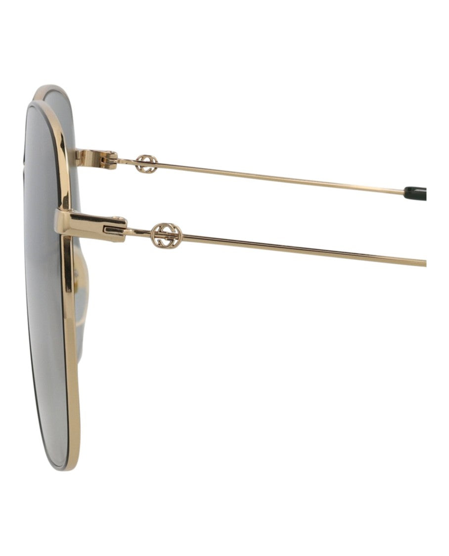 Gucci Square-Frame Metal Sunglasses