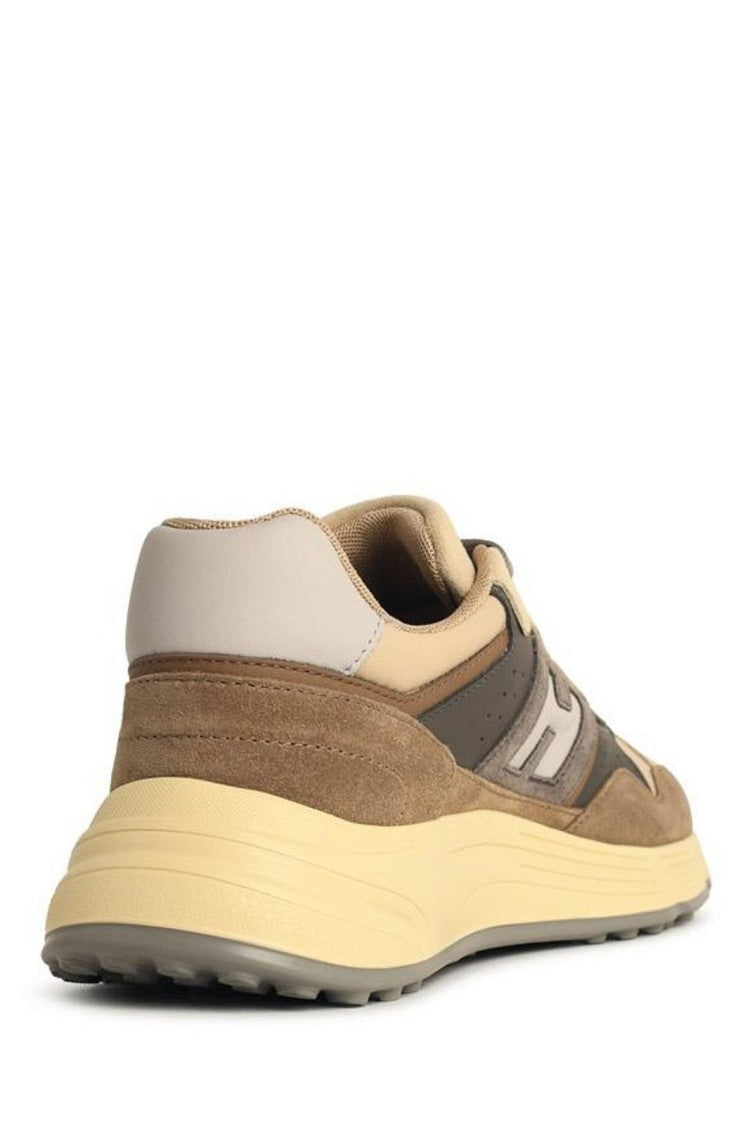 Hogan Layered Beige Sneakers With Prominent 'H' Logo