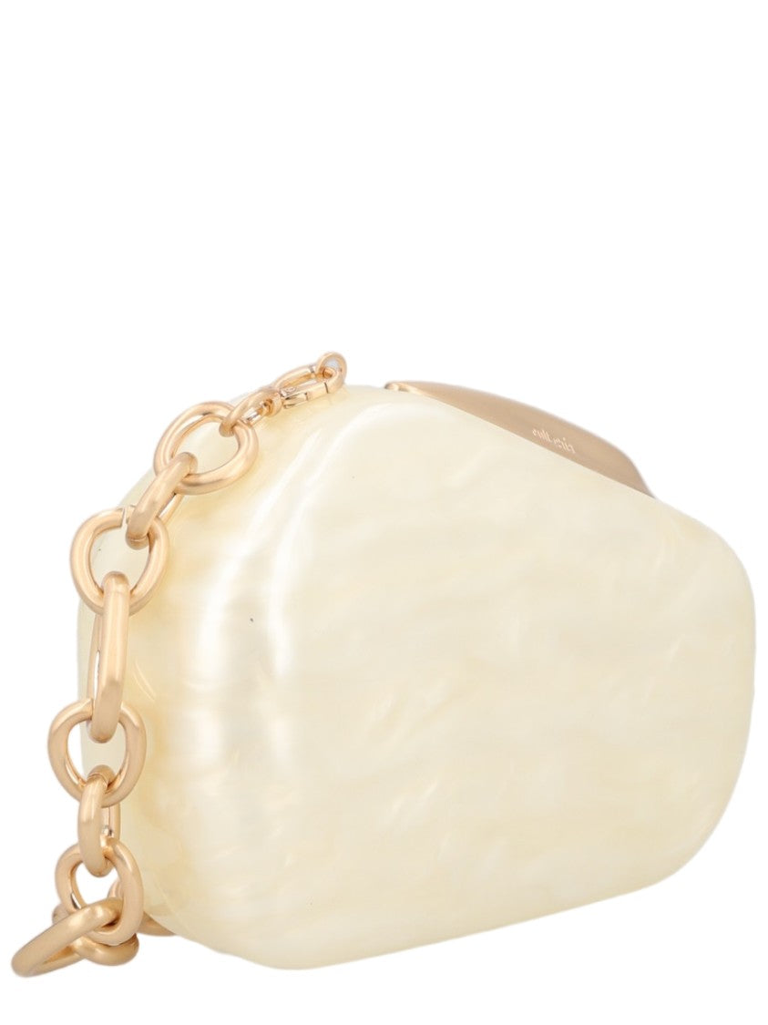 Cult Gaia Ivory Sculptural Acrylic Shoulder Bag