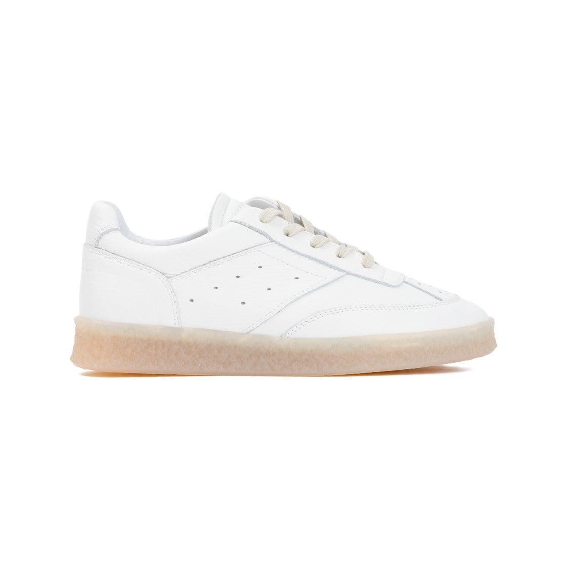 Mm6 By Maison Margiela White Calf Leather Sneakers