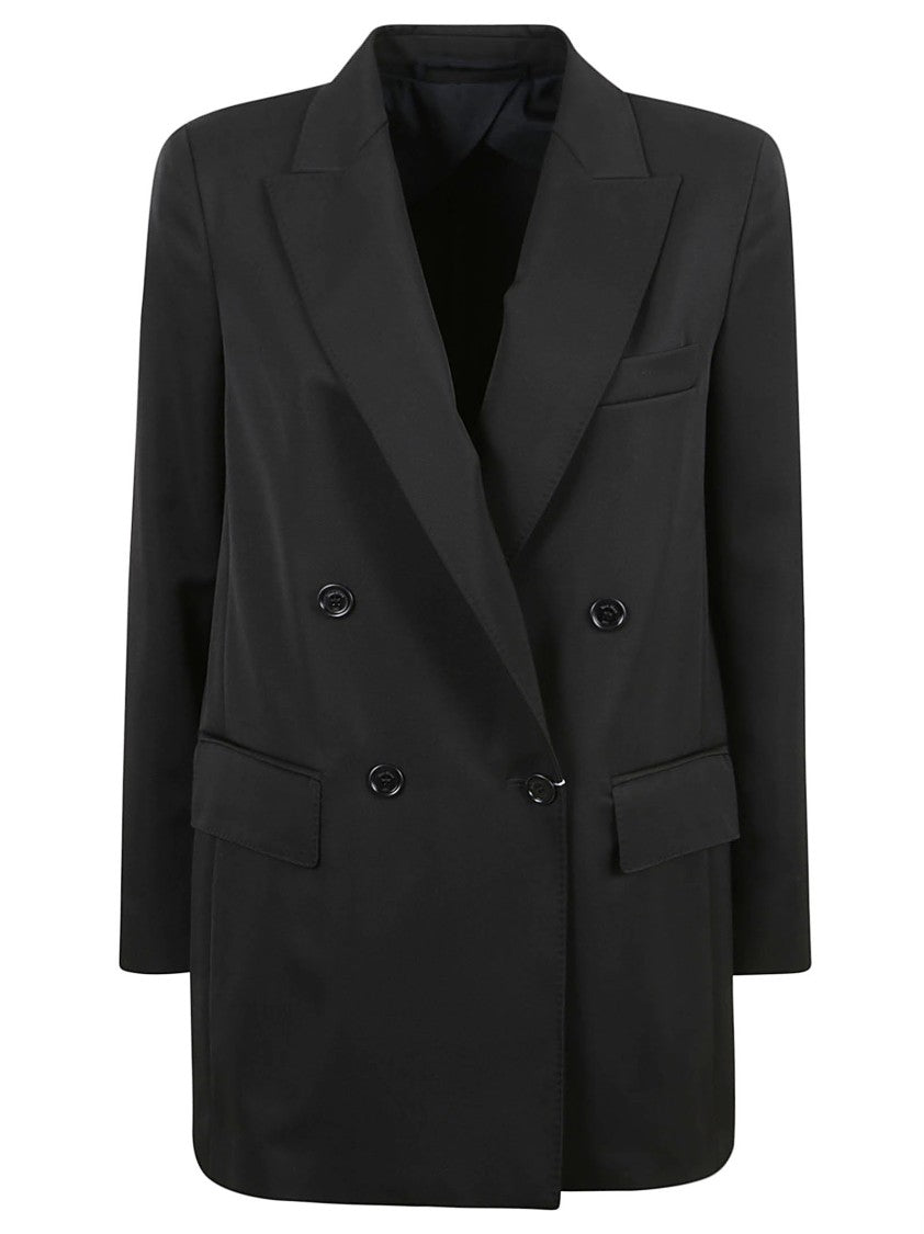 Max Mara Double-Breasted Tailored Black Jacket
