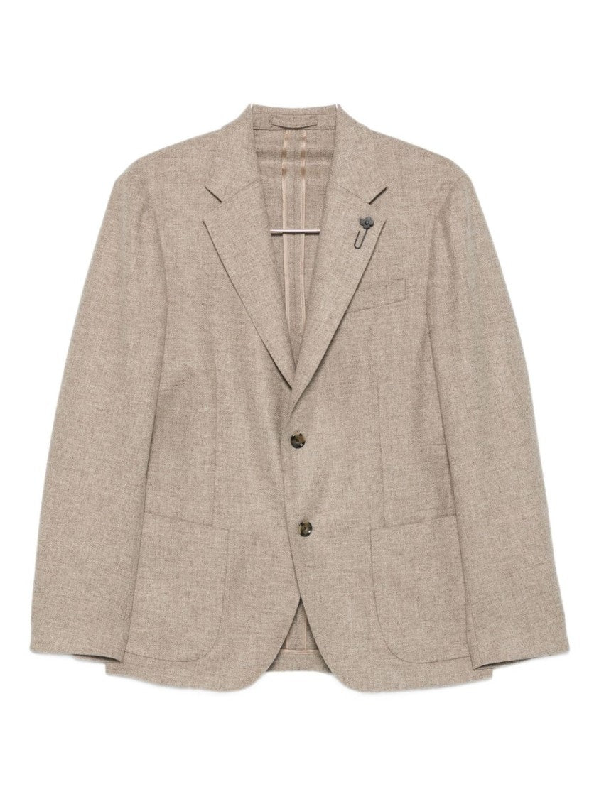 Lardini Beige Jacket With Two-Button Closure