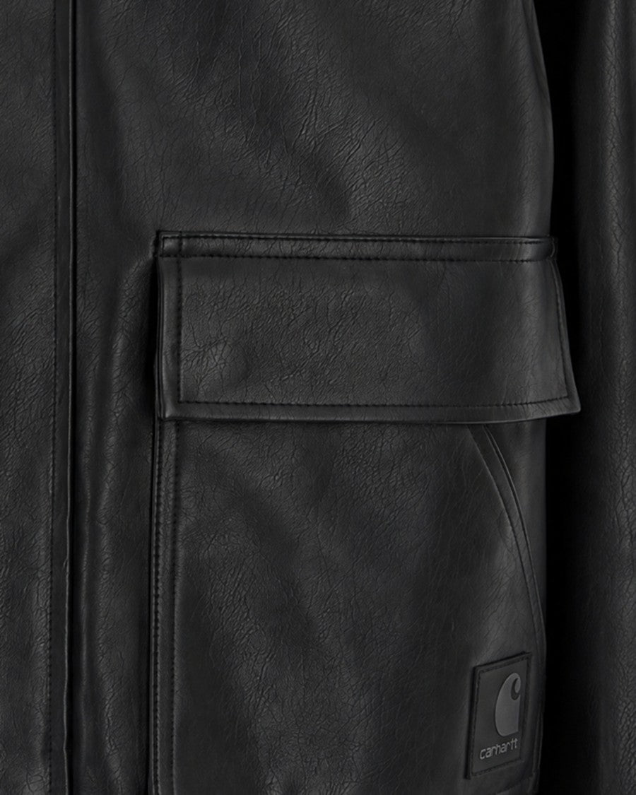 Carhartt Wip Black Arizona Faux Leather Quilted Jacket