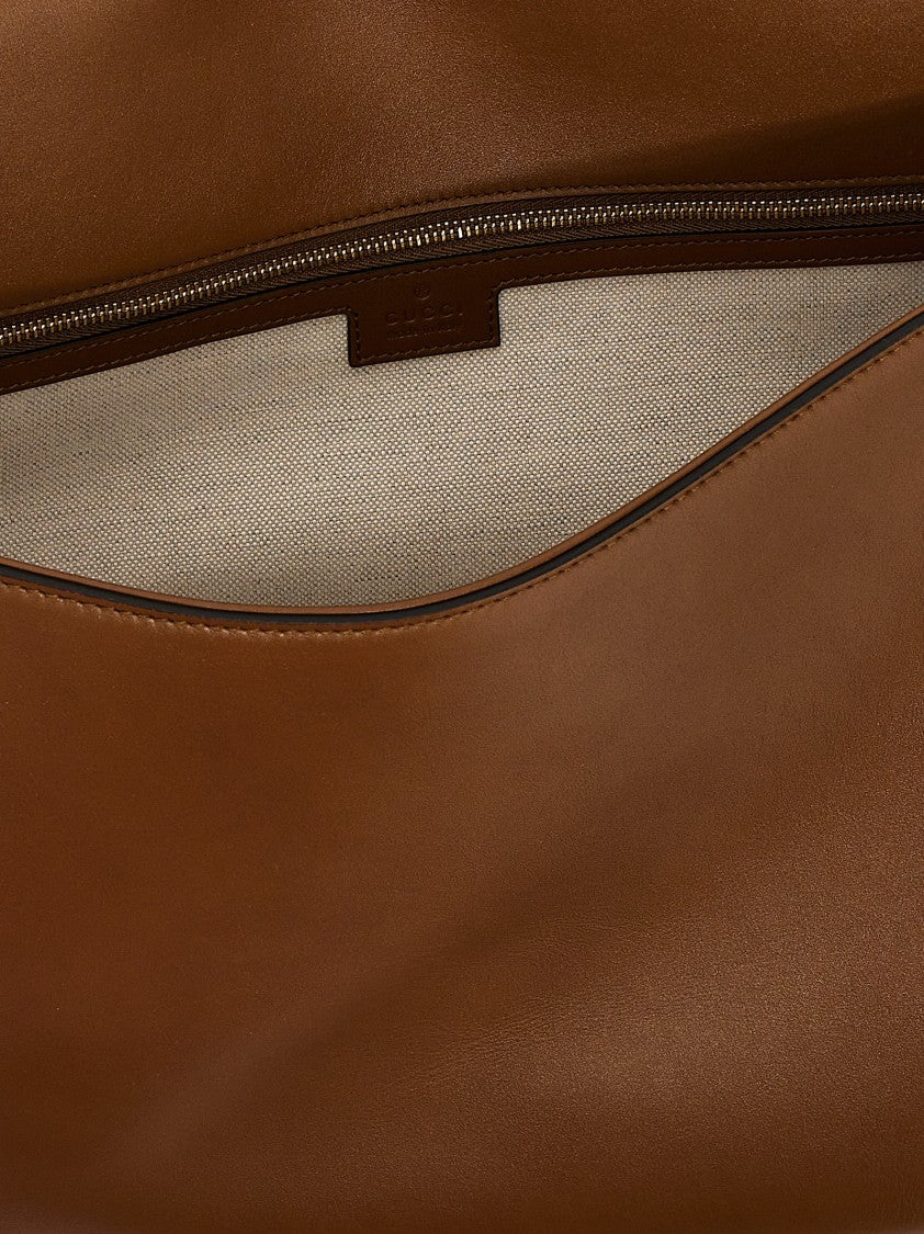 Gucci Large Suede And Leather Handbag