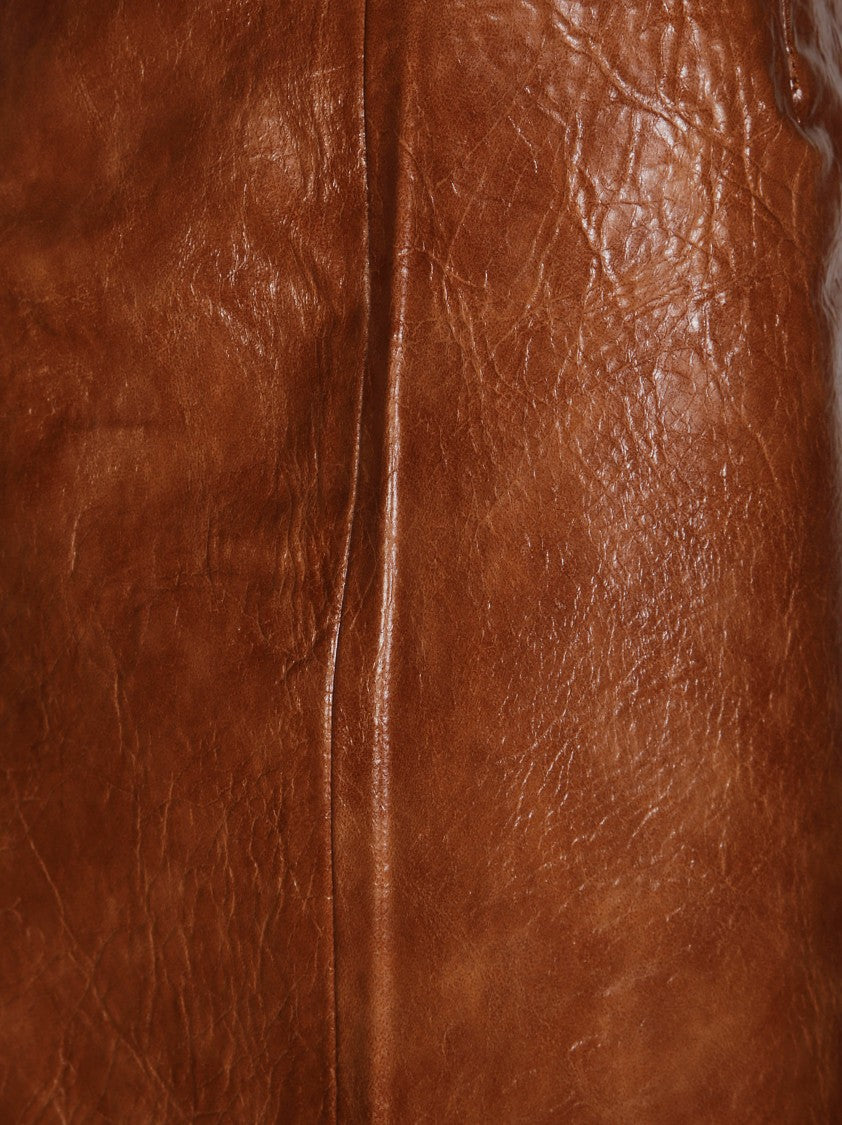 The Andamane Textured Leather-Like Mini Skirt
