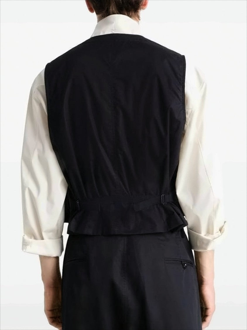 Lemaire Cropped Vest With V-Neckline And Utility Pockets