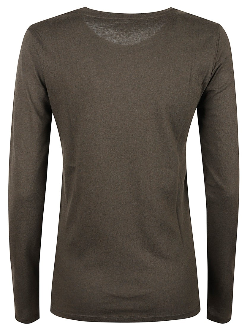 Majestic Filatures Fitted Long-Sleeved Top With Round Neckline