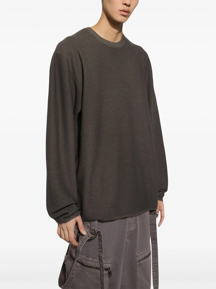 Dolce & Gabbana Dark Grey Refined Fine-Knit Pullover