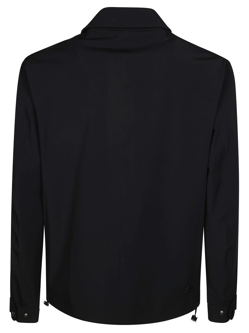 On The Bund Black Work Nylon Snap Jacket