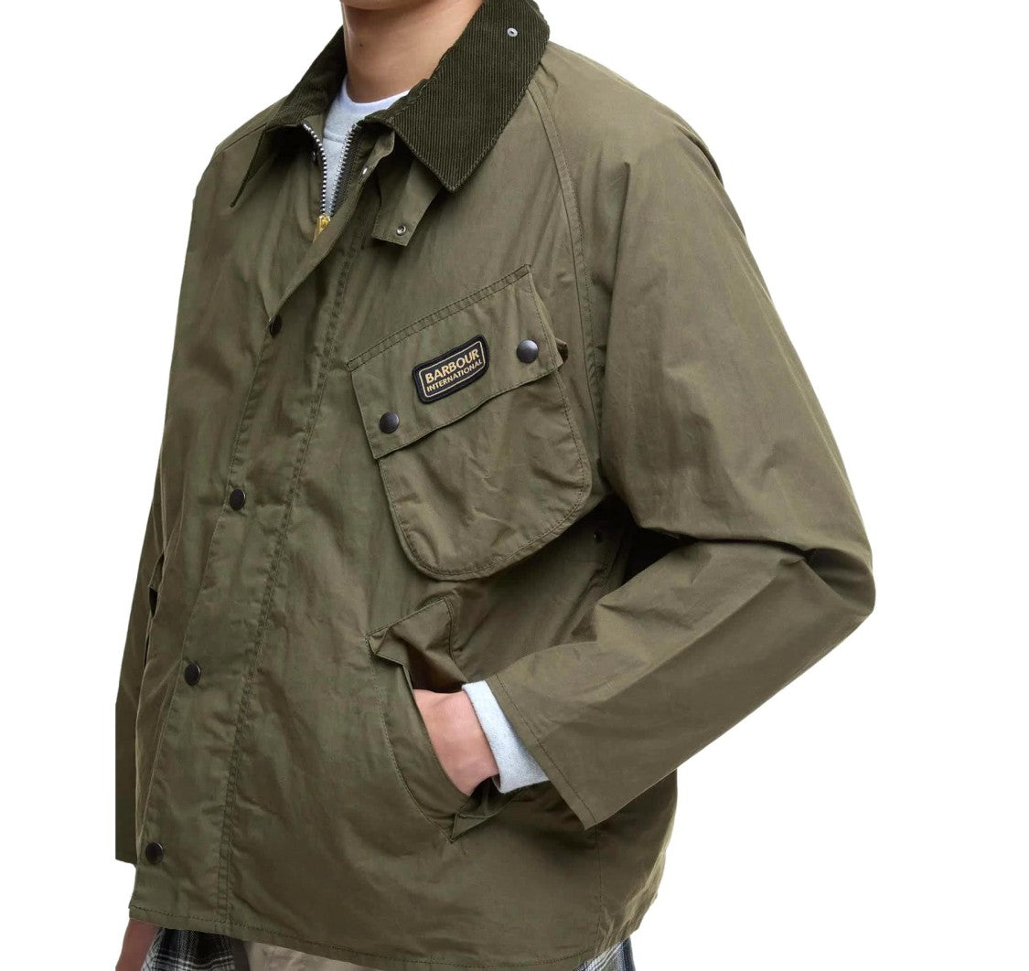 Barbour Button-Up Olive Green Casual Jacket