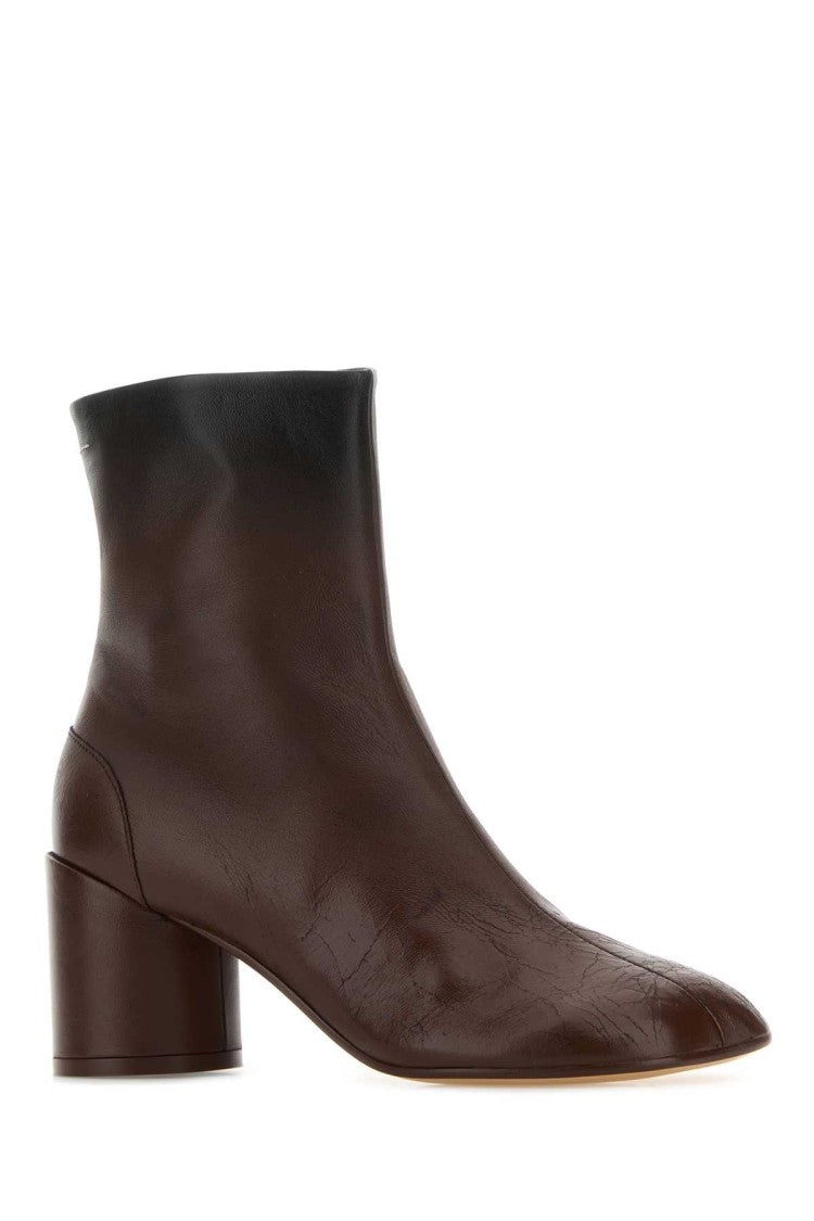 Mm6 By Maison Margiela Chocolate Leather Ankle Boots