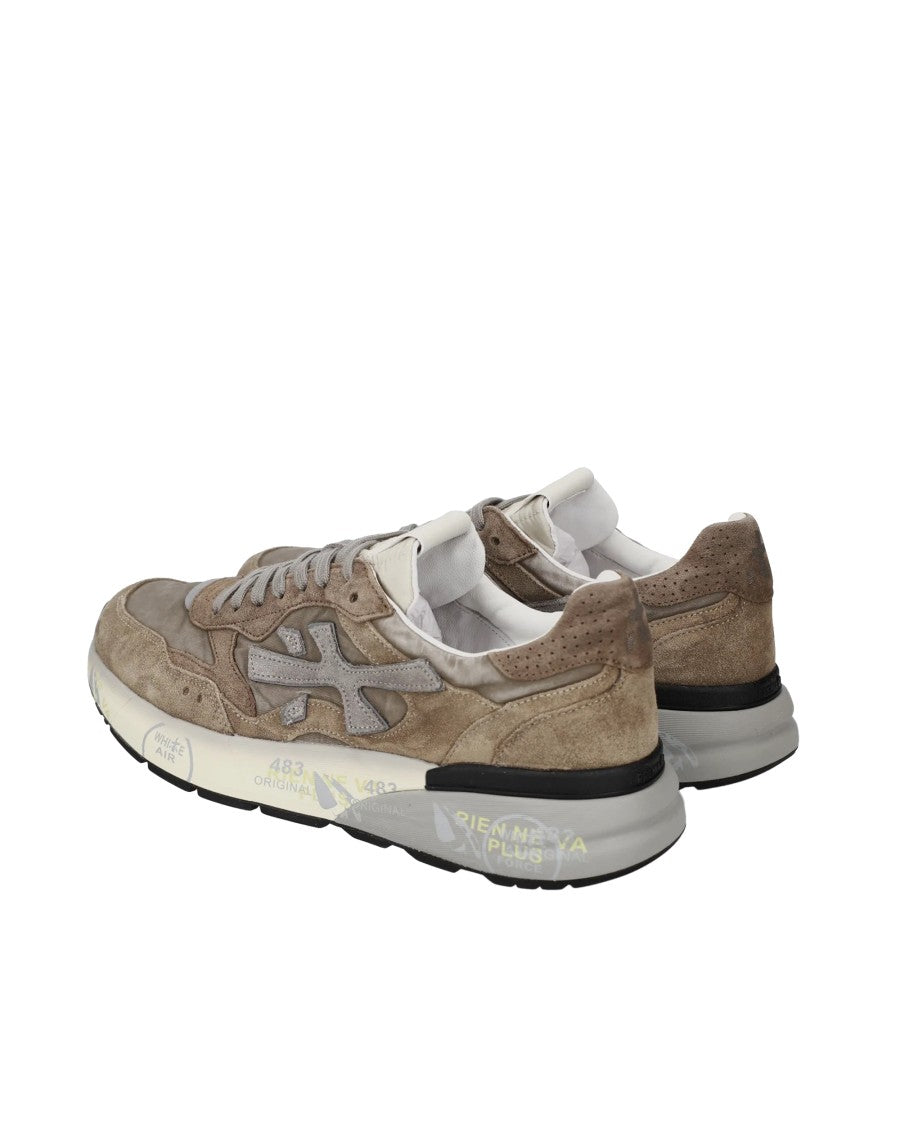 Premiata Light Brown Mick Color-Block Leather Sneakers
