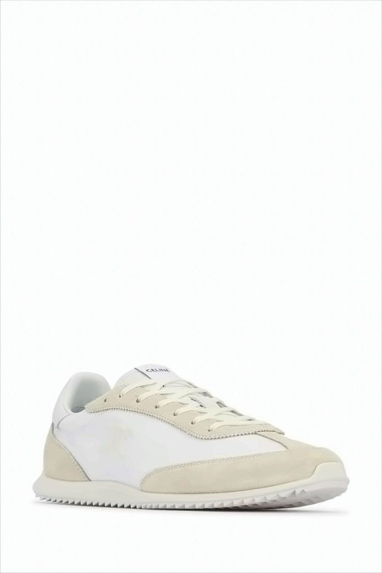Celine Low-Profile Minimalist Sneakers With Suede Overlays