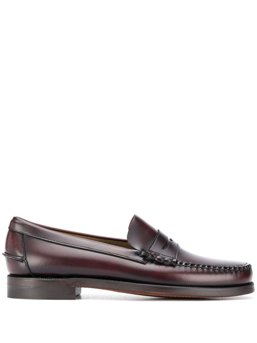 Sebago Bordeaux Calfskin Loafers With Penny Strap