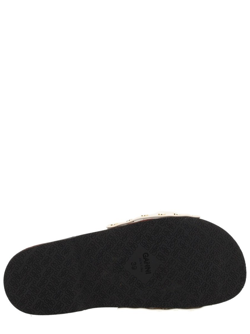 Ganni Tia Fairy Twisted Strap Wood Mules