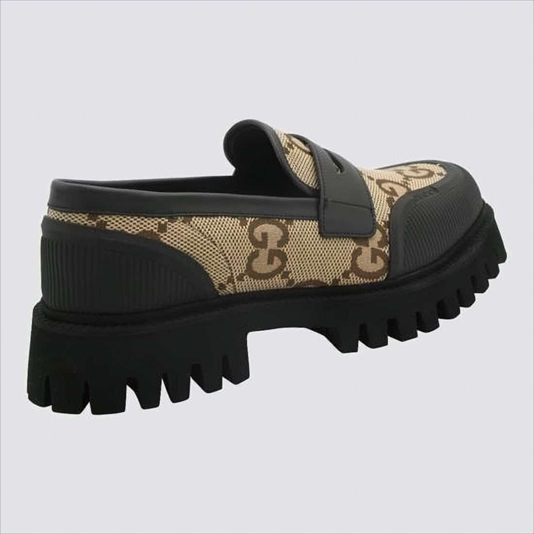 Gucci Chunky Sole Brown Monogram Pattern Loafers