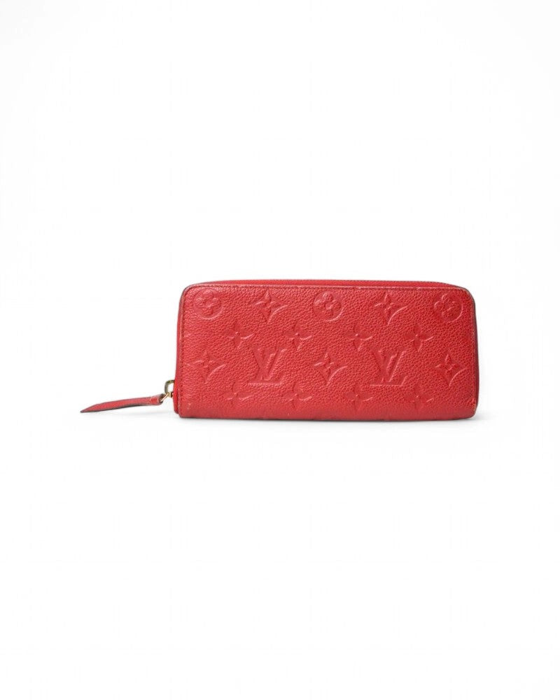 Louis Vuitton Clemence Empreinte Red Wallet