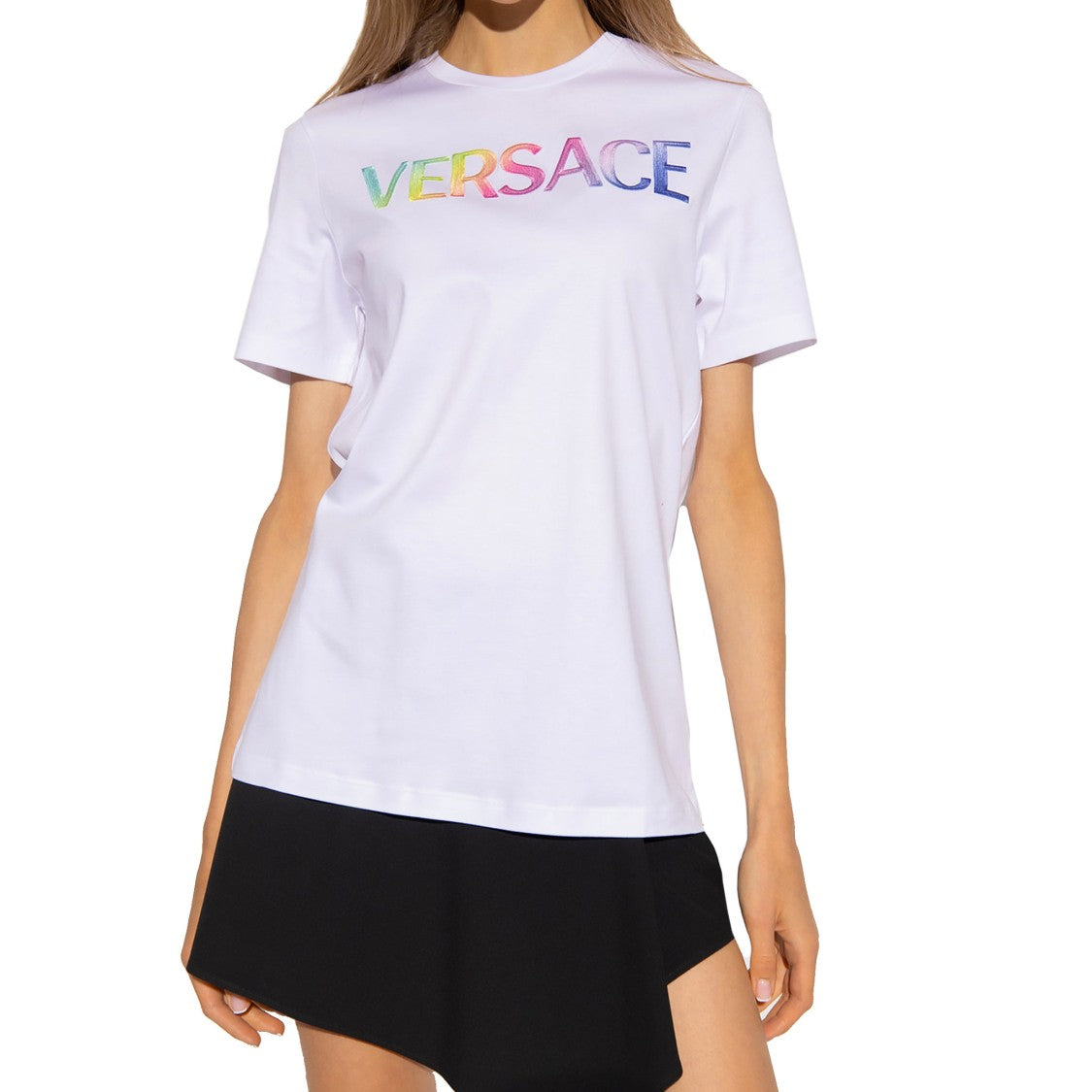 Versace White Cotton Logo T-Shirt