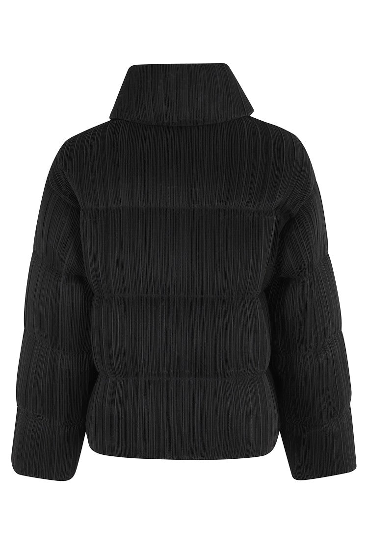 Emporio Armani Plissé Texture Black Blouson Jacket