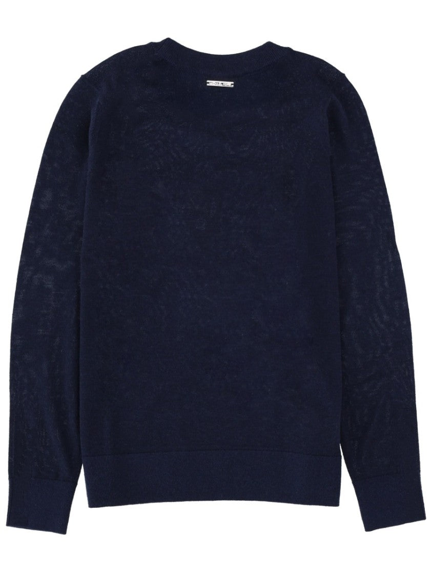 Michael Michael Kors Black Crewneck Merino Wool Sweater