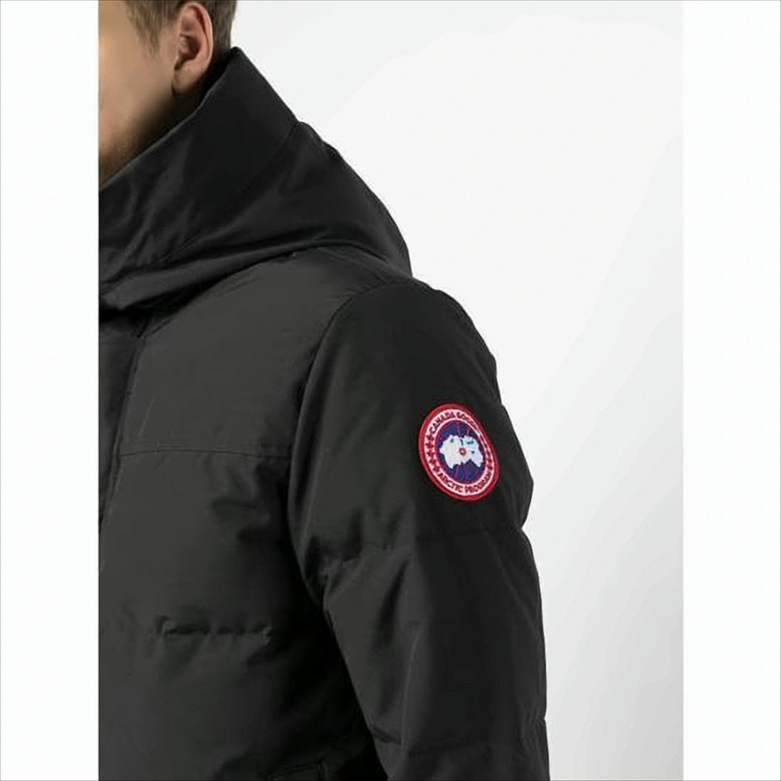 Canada Goose Padded Black Jacket With High Collar And Quilted Design