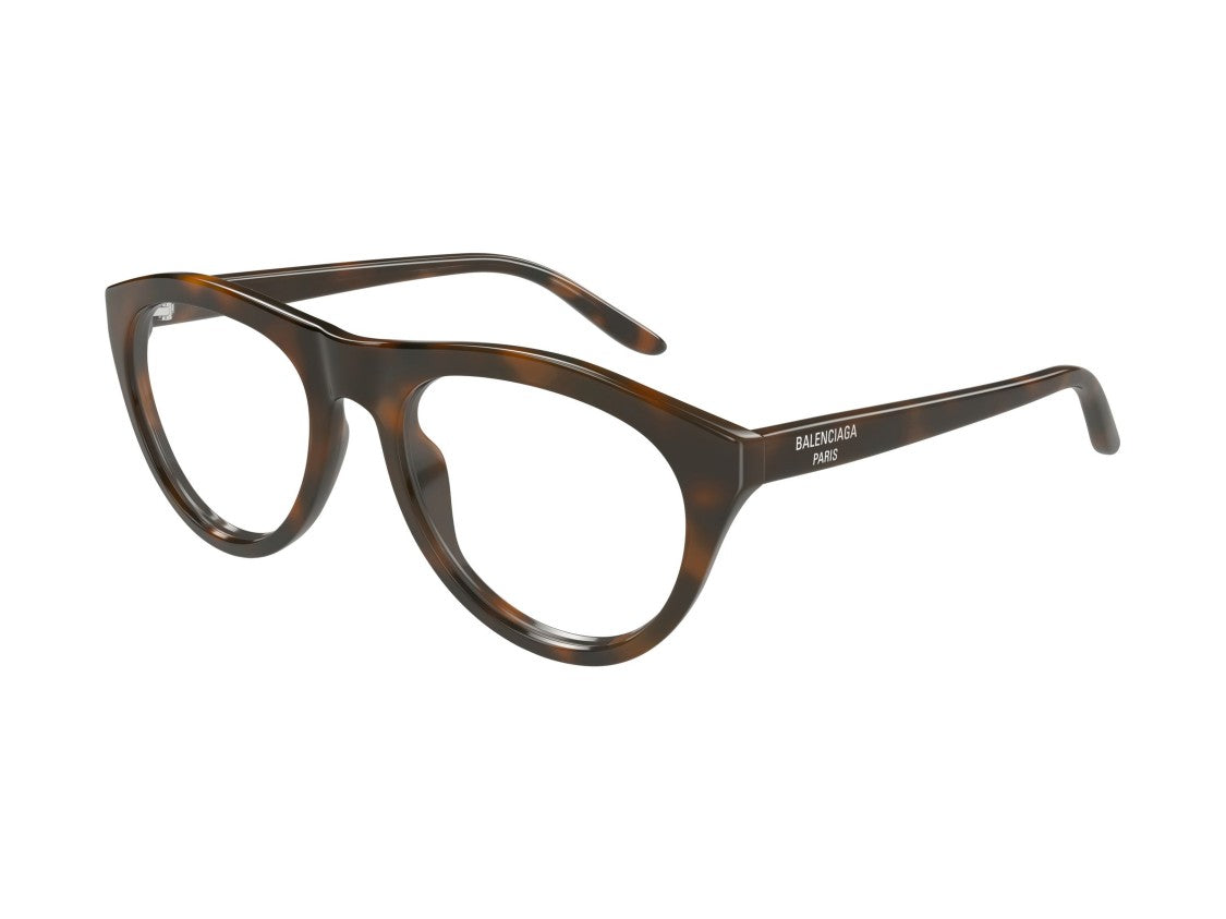 Balenciaga Bb0533o Tortoiseshell Oversized Round Frame Eyeglasses