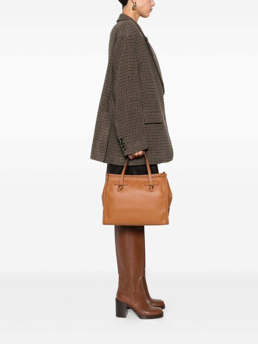 Gianni Chiarini Textured Calfskin Brown Shopper Bag