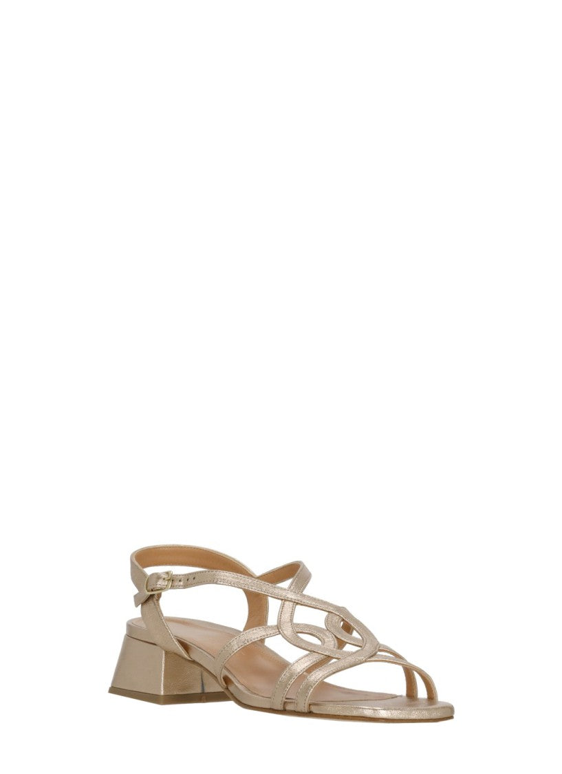 Juilie Dee Gold Ankle Strap Sandals