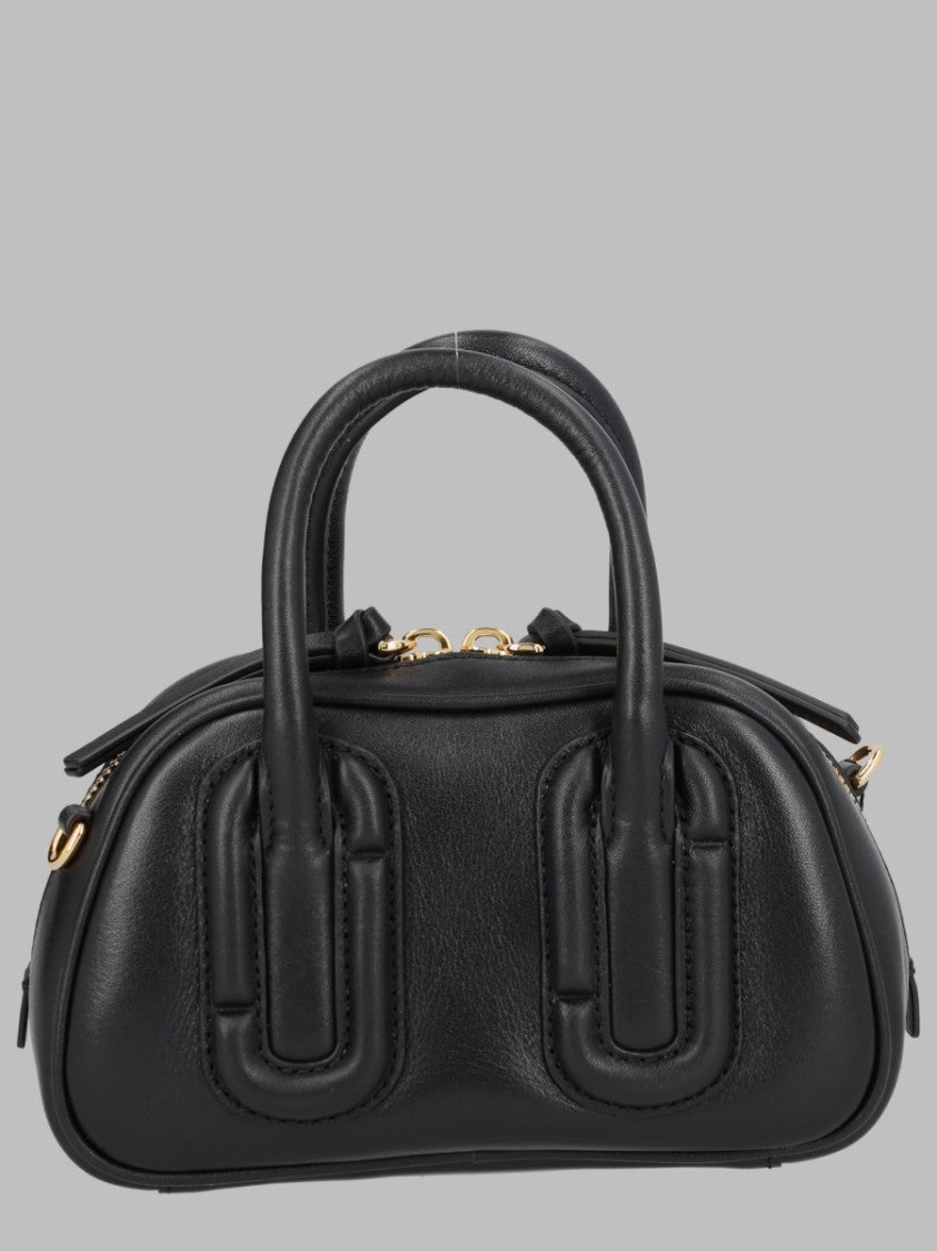 Marc Jacobs Black Padded Gold Hardware Rounded Shoulder Bag