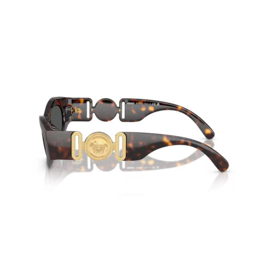 Versace 0Ve4480u Tortoiseshell-Patterned Oval Sunglasses