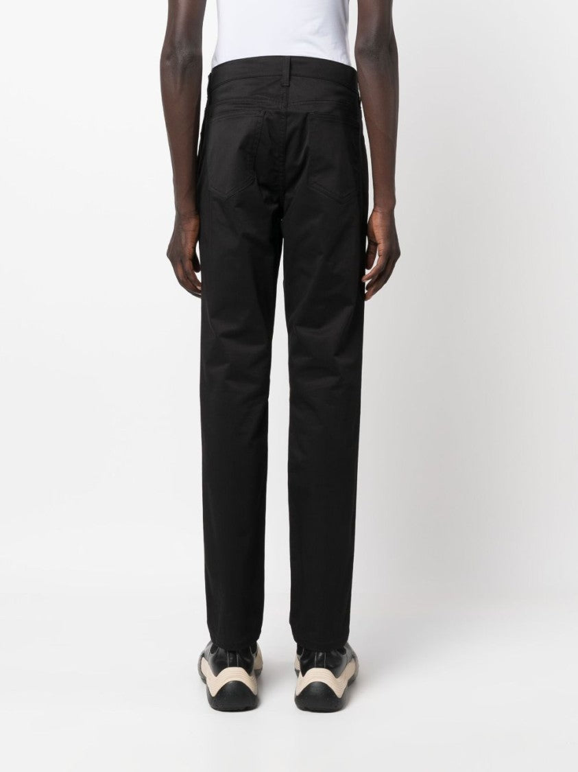 Moschino Mid-Rise Black Stretch-Cotton Trousers