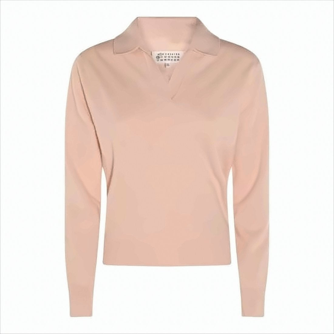 Maison Margiela Light Pink Wool Sweater With Classic Collar