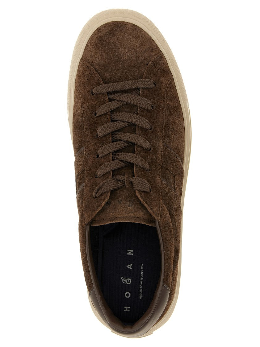 Hogan Smooth Leather Low-Top Sneakers With Contrast Details