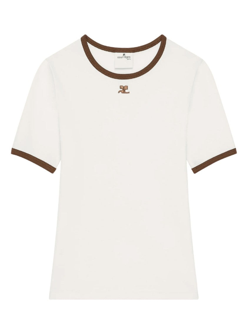 Courrèges White Cotton Logo T-Shirt