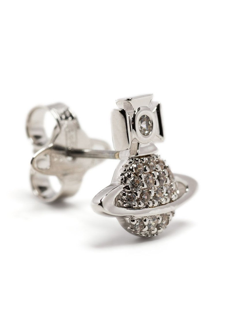 Vivienne Westwood Crystal-Embellished Silver-Tone Stud Earrings