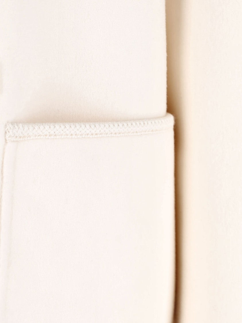 Róhe "Marie" Jacket In White Wool, Crew Neck