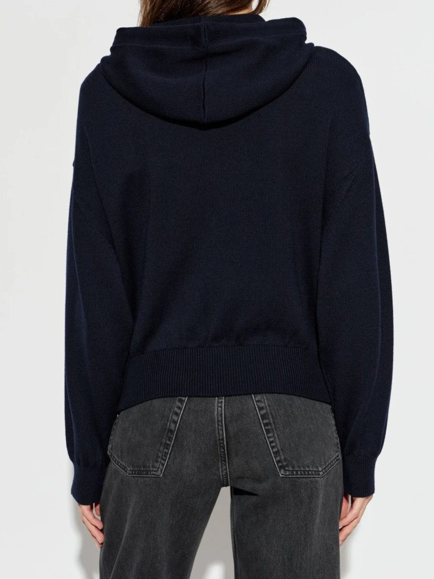 Givenchy Ribbed Knit Zip-Up Hoodie Sweater With Adjustable Hood