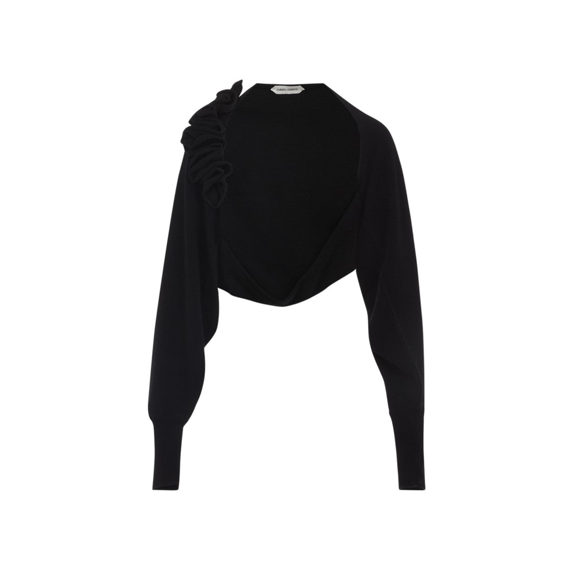Alberta Ferretti Cropped Sweater With Ruffled Detail