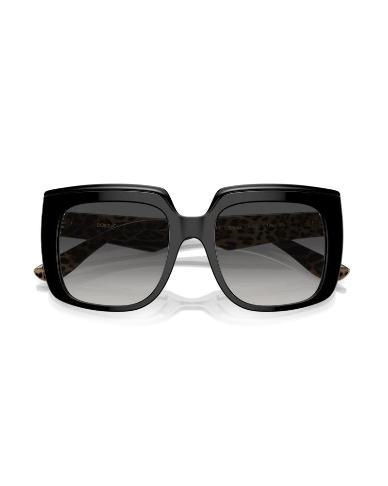 Dolce & Gabbana Square Frame Sunglasses With Leopard Print Detail