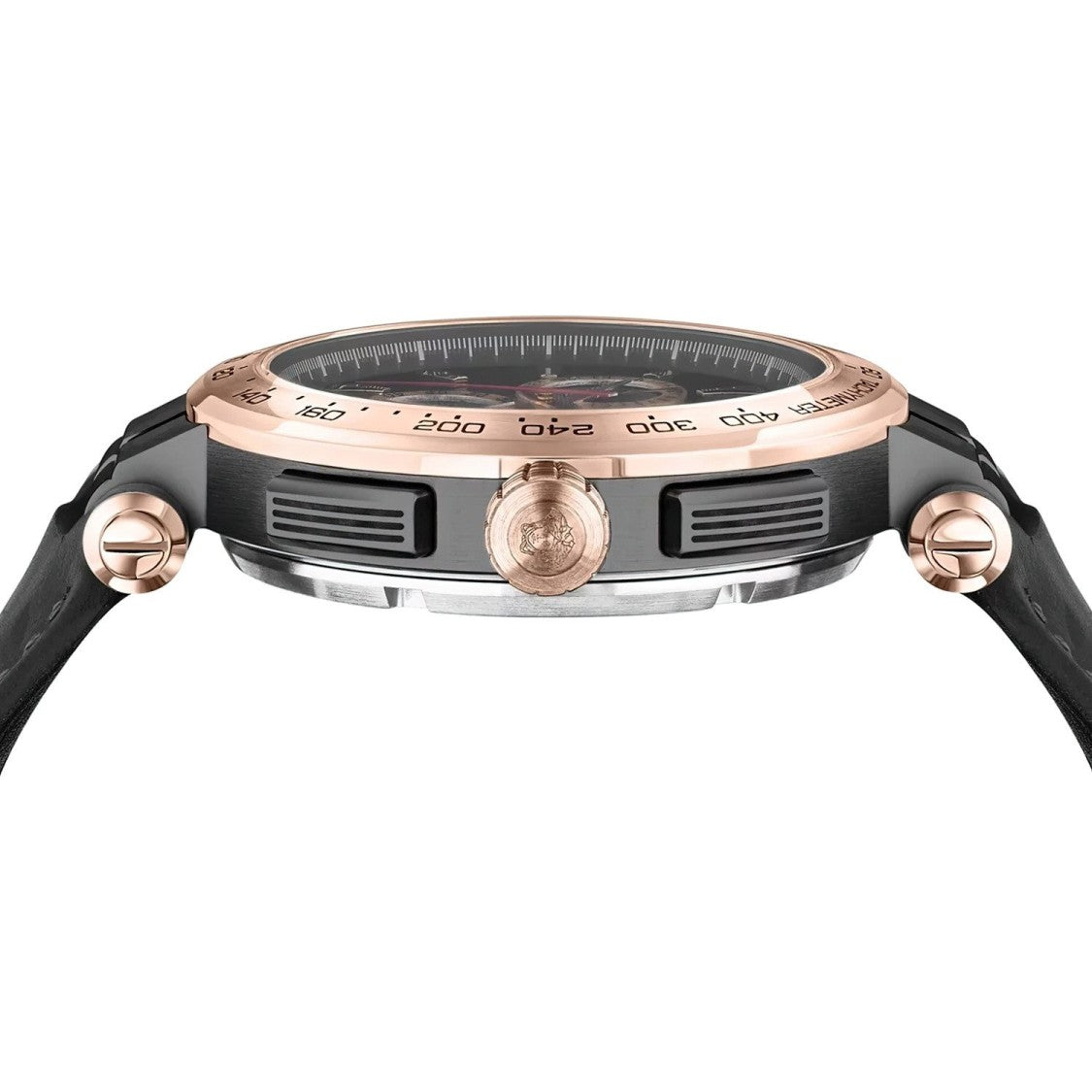 Versace Chronograph Watch Aion With Rose Gold Tone And Black Dial