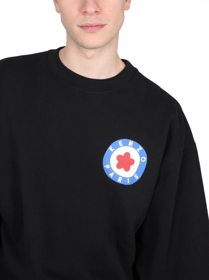 Kenzo Oversized Black Sweatshirt With Prominent Logo Print