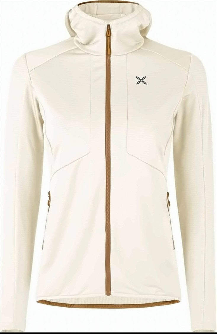 Montura Minimalist White Montura Jacket With Fitted Hood