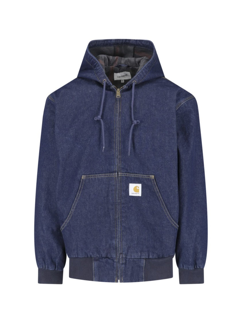 Carhartt Wip Blue Og Active Cotton Denim Hooded Jacket