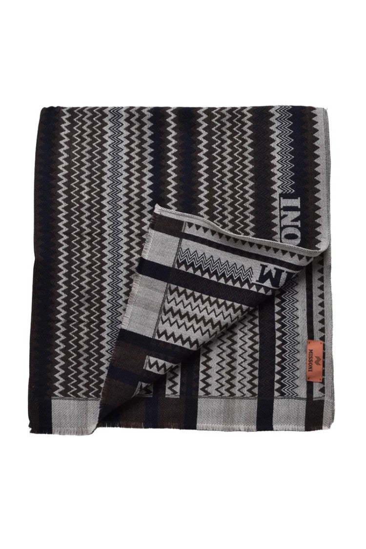 Missoni Brown Beige Wool Scarf